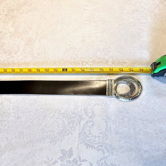 Chico’s Double Circle Interlock Belt – Black w/ Silver & Gold Metal Clasp – Size - Picture 8 of 13